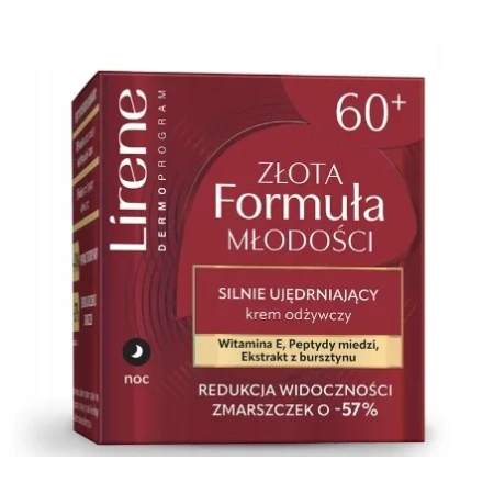 LIRENE Złota Formuła Młodości krem 60+ przeciwzmarszczkowy na noc 50ml