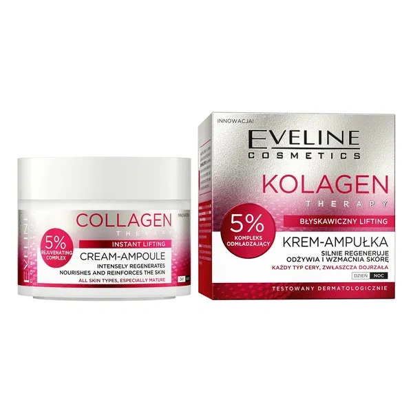 Eveline EVELINE Kolagen Therapy krem-ampułka intensywnie odmładzający 5% 50ml — Inhaltsstoffe i ocena