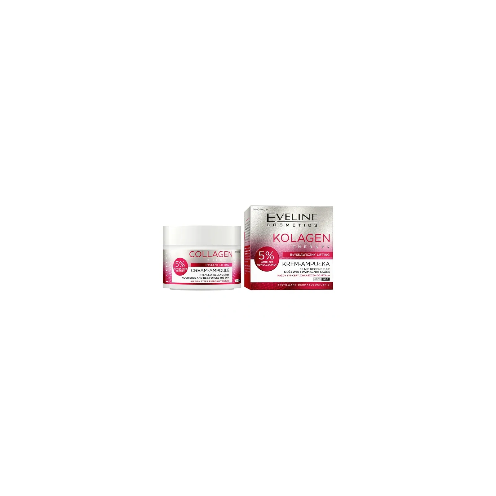 EVELINE Kolagen Therapy krem-ampułka intensywnie odmładzający 5% 50ml