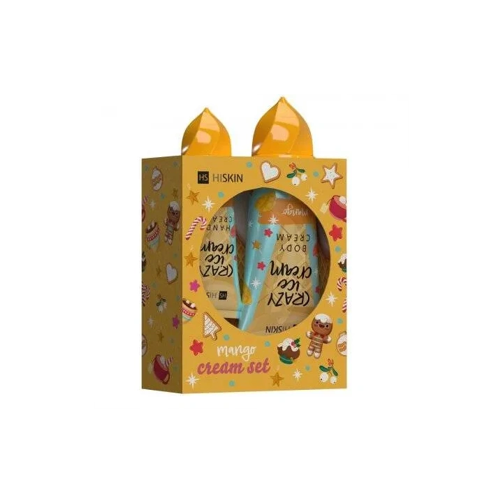 HISKIN Crazy Ice Cream zestaw do ciała [balsam 200ml + krem do rąk 50ml] MANGO