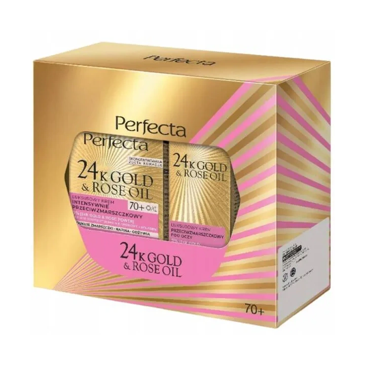 DAX Perfecta 24k Gold & Rose Oil zestaw do twarzy 70+ (krem + krem pod oczy) 