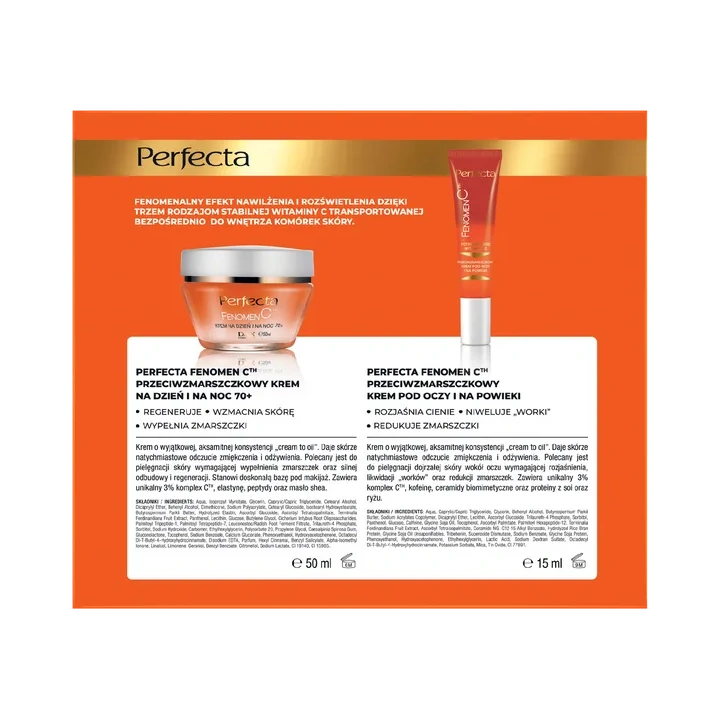 DAX Perfecta Fenomen C zestaw do twarzy 70+ /krem 50ml i krem pod oczy 15ml