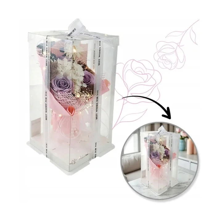 ECARLA Flower Box bukiet zapachowych kwiatów mydlanych w pudełku LED BUK18