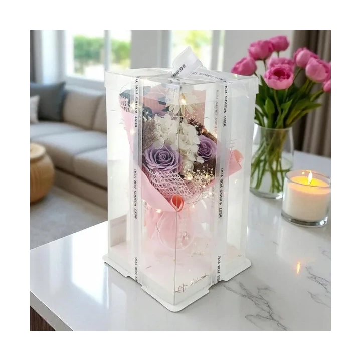 ECARLA Flower Box bukiet zapachowych kwiatów mydlanych w pudełku LED BUK18
