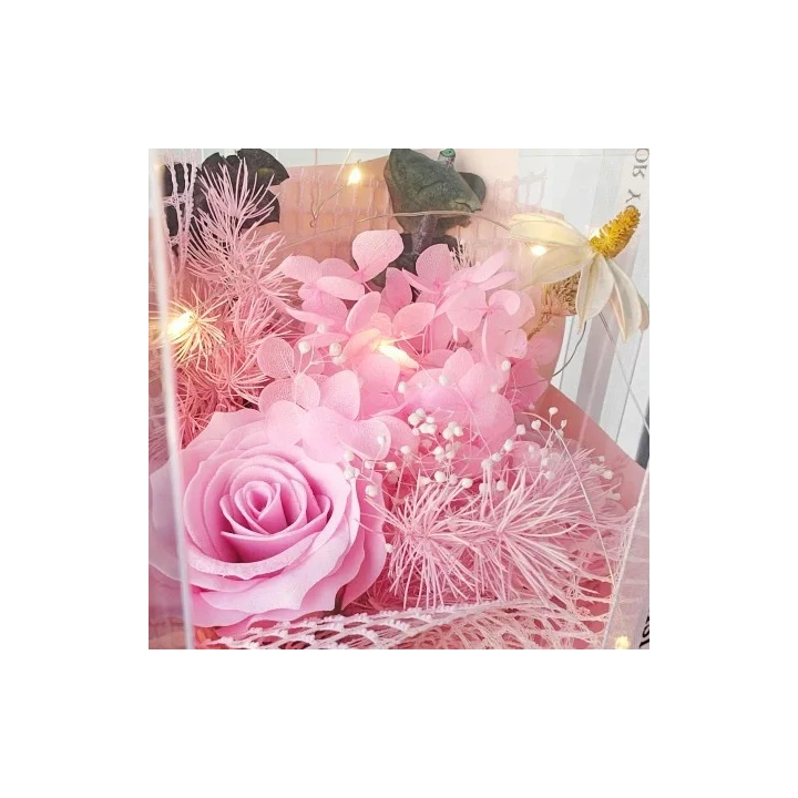 ECARLA Flower Box bukiet zapachowych kwiatów mydlanych w pudełku LED BUK19