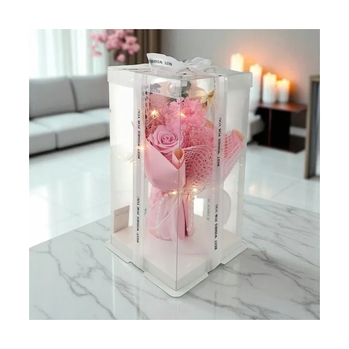ECARLA Flower Box bukiet zapachowych kwiatów mydlanych w pudełku LED BUK19
