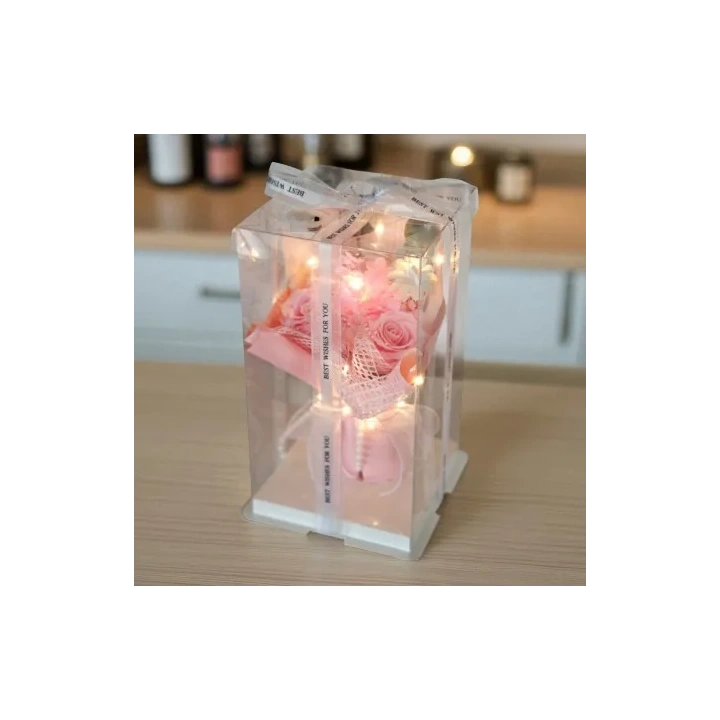 ECARLA Flower Box bukiet zapachowych kwiatów mydlanych w pudełku LED BUK19