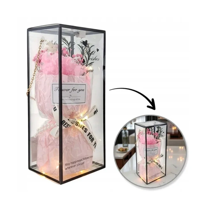 ECARLA Flower Box bukiet zapachowych kwiatów mydlanych w pudełku LED BUK20