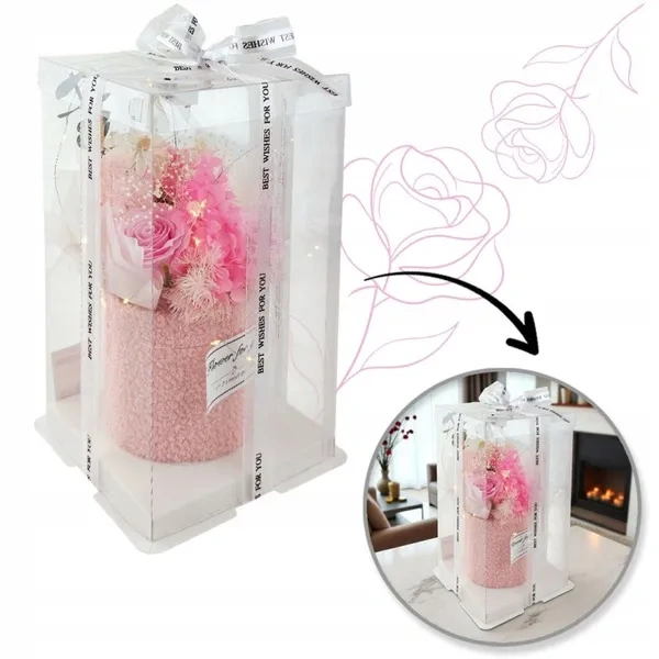 ECARLA Flower Box bukiet zapachowych kwiatów mydlanych w pudełku LED BUK21
