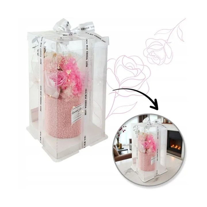 ECARLA Flower Box bukiet zapachowych kwiatów mydlanych w pudełku LED BUK21