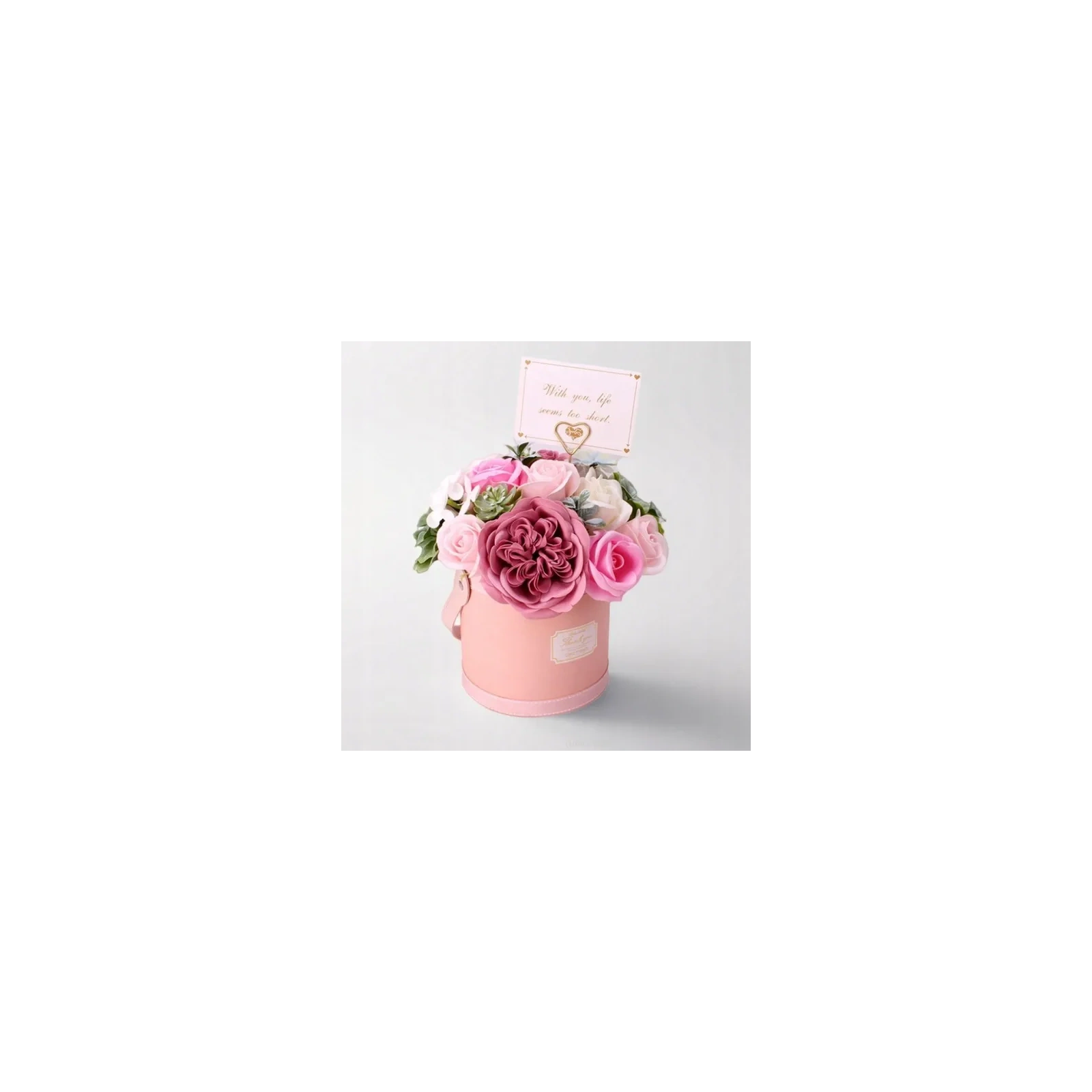 ECARLA Flower Box bukiet zapachowych kwiatów mydlanych Odcienie różru BUK10R