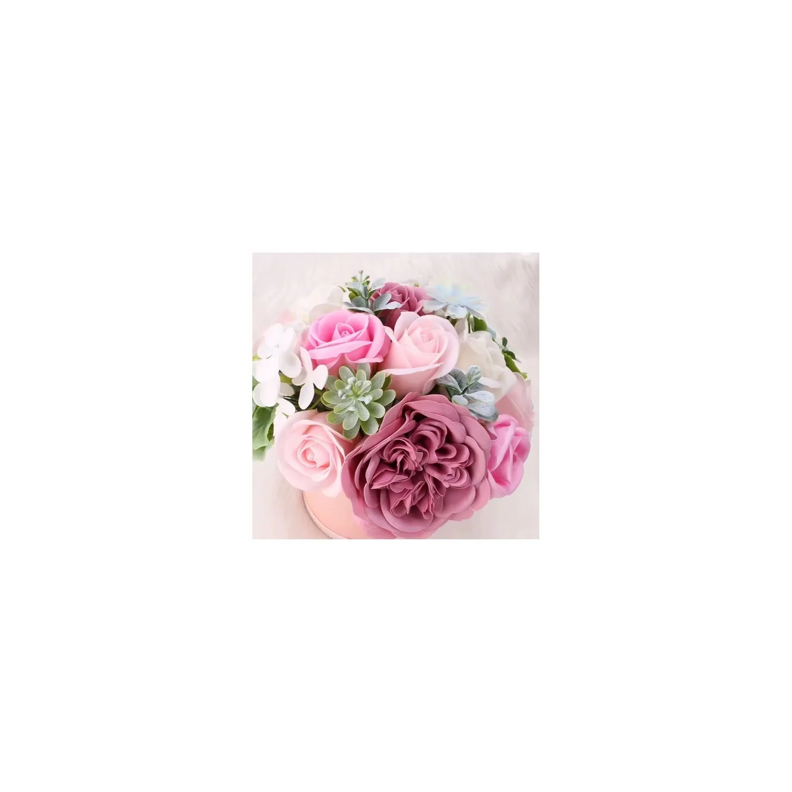 ECARLA Flower Box bukiet zapachowych kwiatów mydlanych Odcienie różru BUK10R