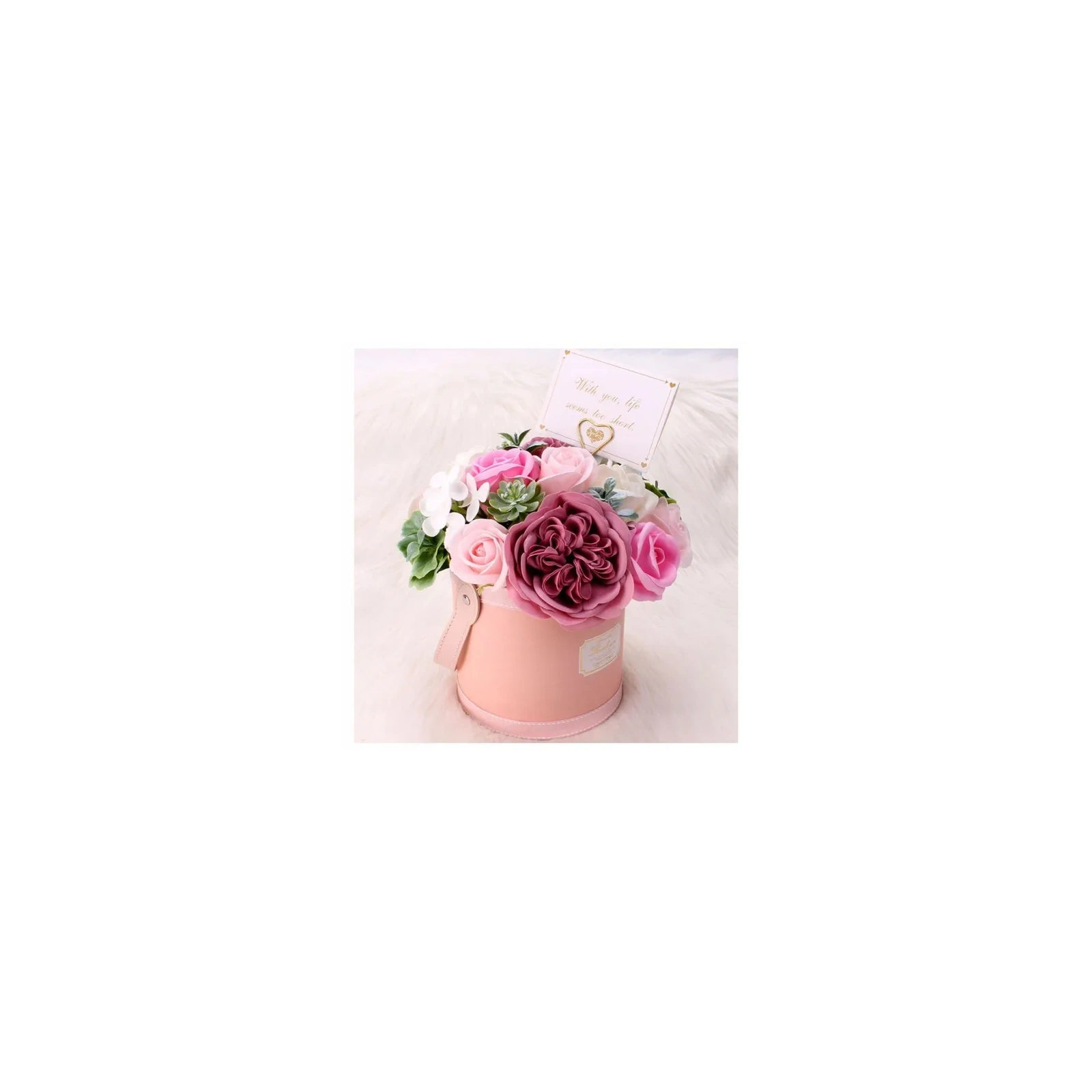 ECARLA Flower Box bukiet zapachowych kwiatów mydlanych Odcienie różru BUK10R