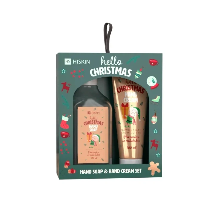 HISKIN Hello Christmas zestaw [mydło 200ml + krem do rąk 60ml] POMARAŃCZE W CZEKOLADZIE