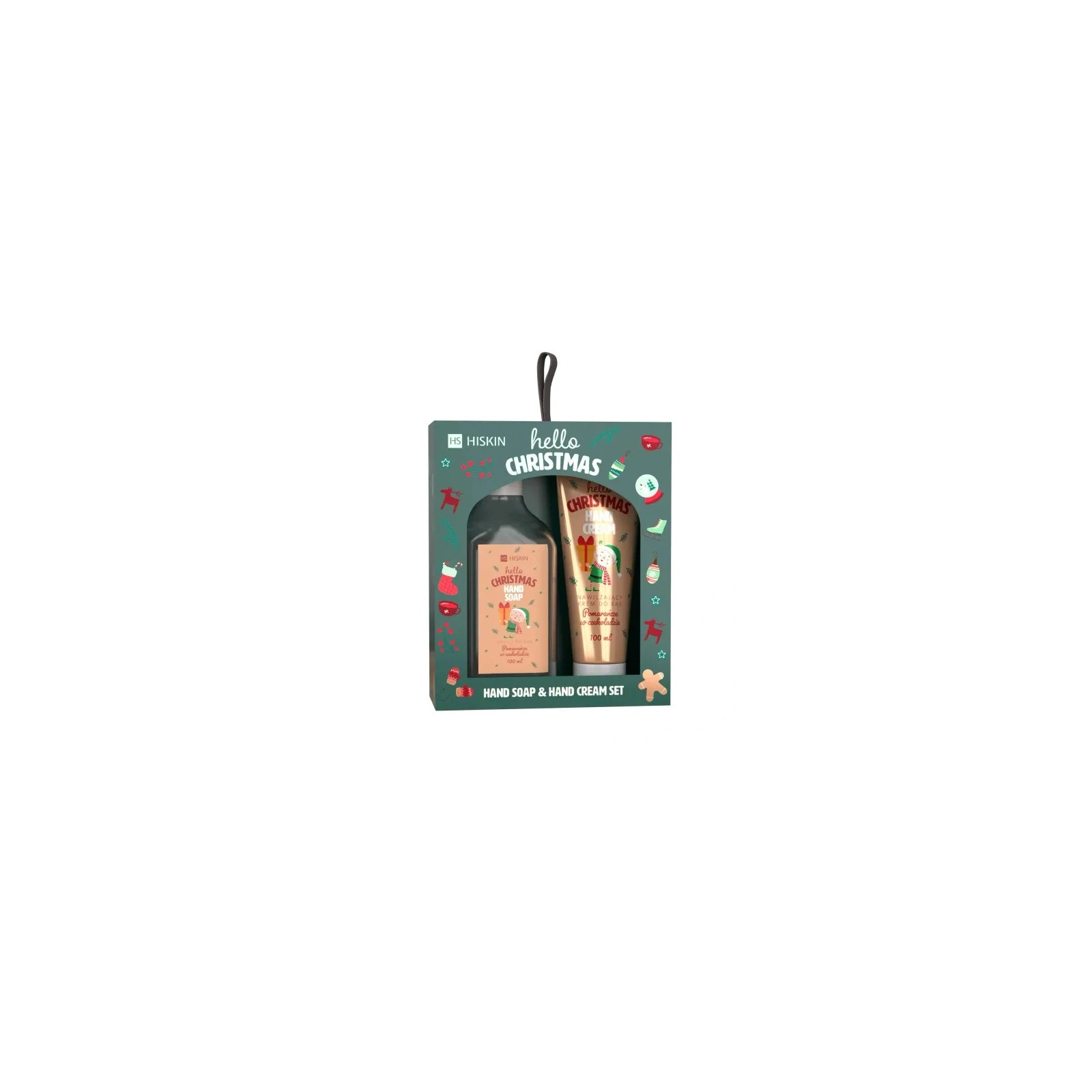 HISKIN Hello Christmas zestaw [mydło 200ml + krem do rąk 60ml] POMARAŃCZE W CZEKOLADZIE