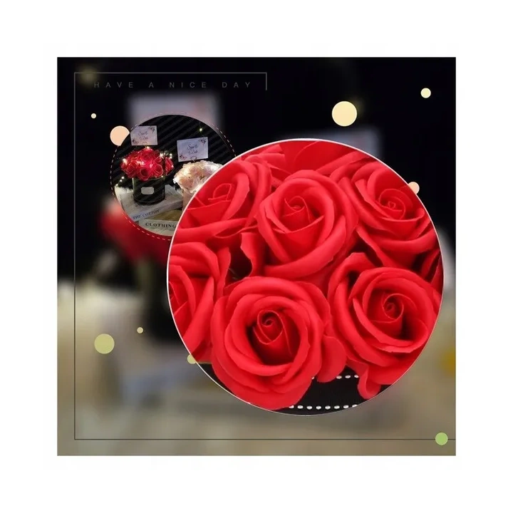 ECARLA Flower Box bukiet zapachowych kwiatów mydlanych 21szt Czerwone BUK08CZE
