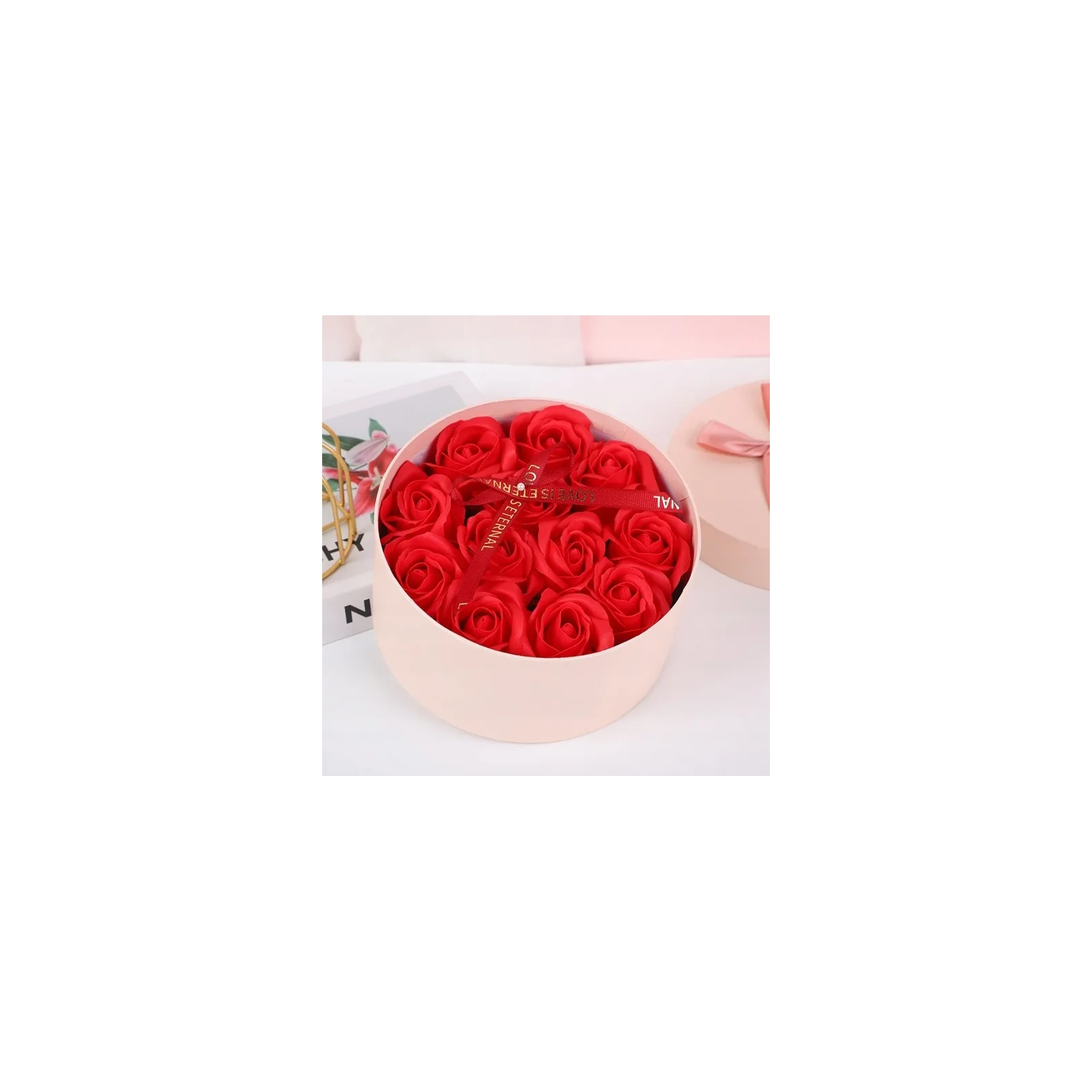 ECARLA Flower Box bukiet zapachowych kwiatów czerwone Róże BUK26CZE