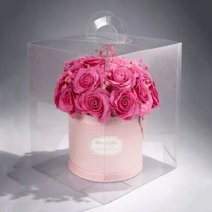 ECARLA Flower Box bukiet mydlanych kwiatów różowe RÓŻE 21szt BUK29