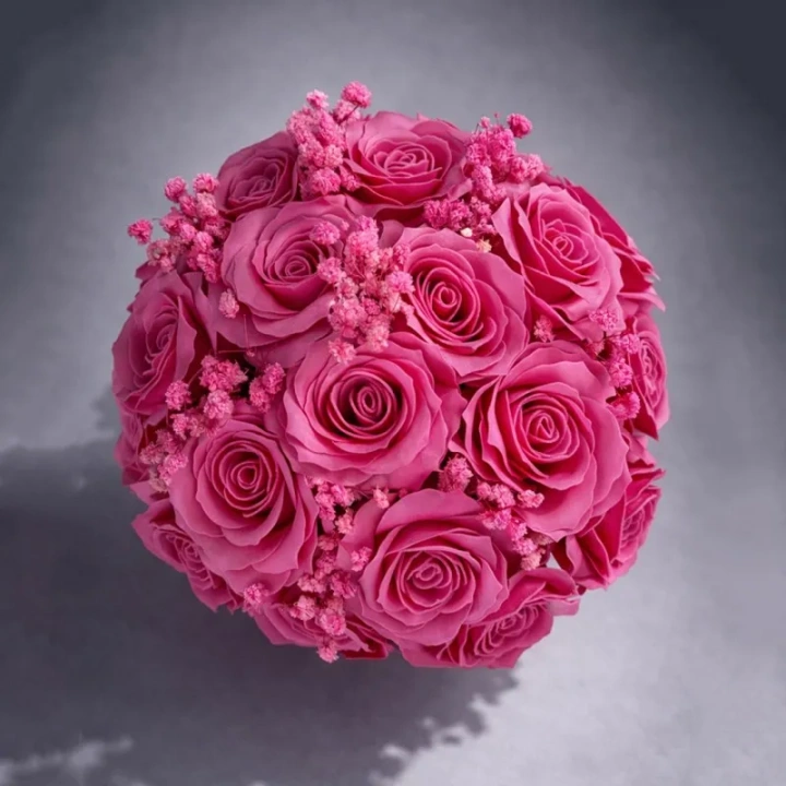 ECARLA Flower Box bukiet mydlanych kwiatów różowe RÓŻE 21szt BUK29
