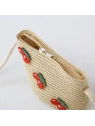 ECARLA kapelusik i torebka słomkowa, dziecięca Boho Wisienki 52cm CZ44