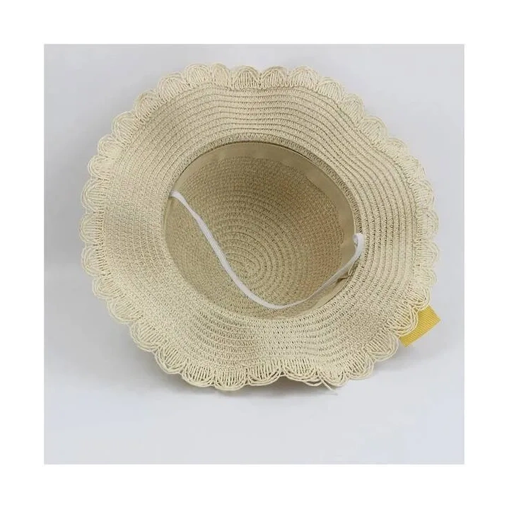 ECARLA kapelusik i torebka słomkowa, dziecięca BOHO słoneczny 52cm CZ45 