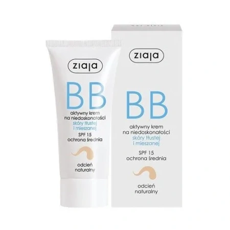 ZIAJA BB aktywny krem na niedoskonałości Odcień Naturalny skóra tłusta i mieszana 50ml