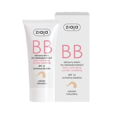 ZIAJA BB aktywny krem na niedoskonałości Odcień Naturalny skóra normalna, sucha i wrażliwa 50ml