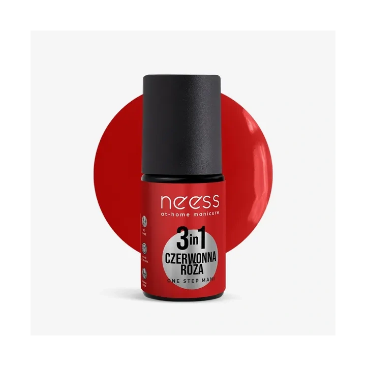 NEESS One Step Mani lakier hydrydowy 3w1 Czerwonna Róża 4ml