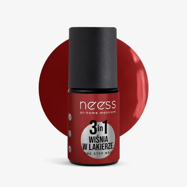NEESS One Step Mani lakier hybrydowy 3w1 Wiśnia w Lakierze 4ml