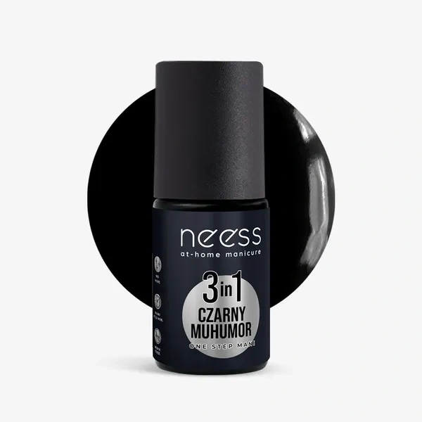 NEESS One Step Mani lakier hybrydowy 3w1 Czarny Muhumur 4ml
