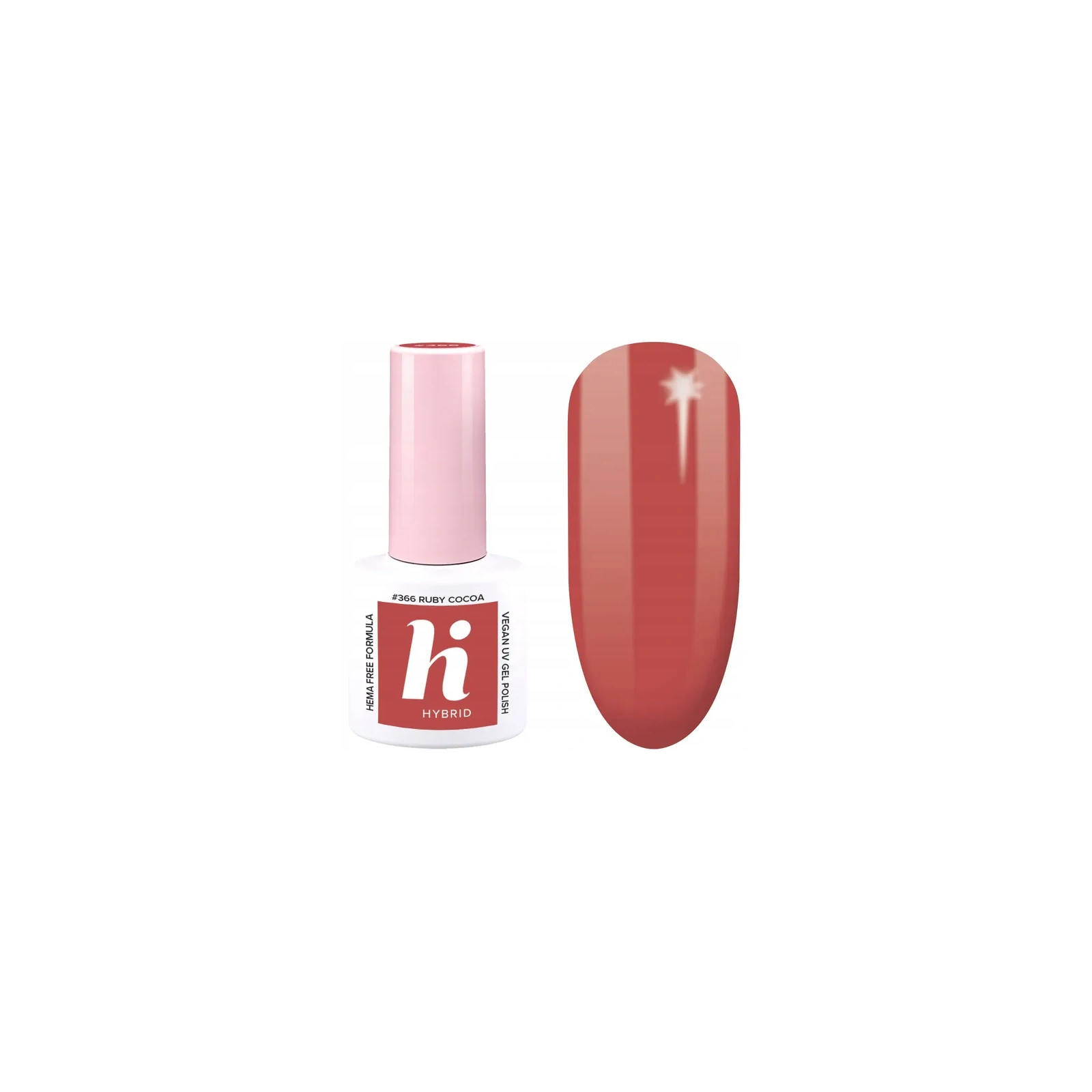 HI HYBRID Coffeehouse lakier hybrydowy Hema Free 366 Ruby Cocoa 5ml