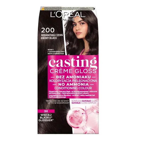 LOREAL Casting Creme Gloss 200 Hebanowa Czerń