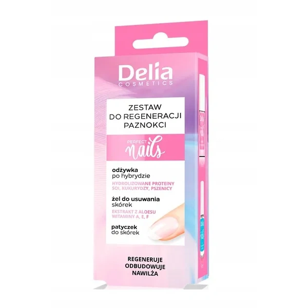 Delia DELIA Perfect Nails zestaw do regeneracji paznokci po hybrydzie — Składniki i ocena
