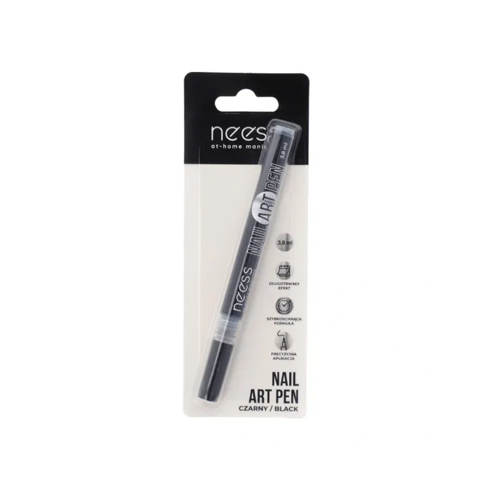 NESS Nail Art Pen pisak do zdobienia paznokci Czarny 2451 3,8ml