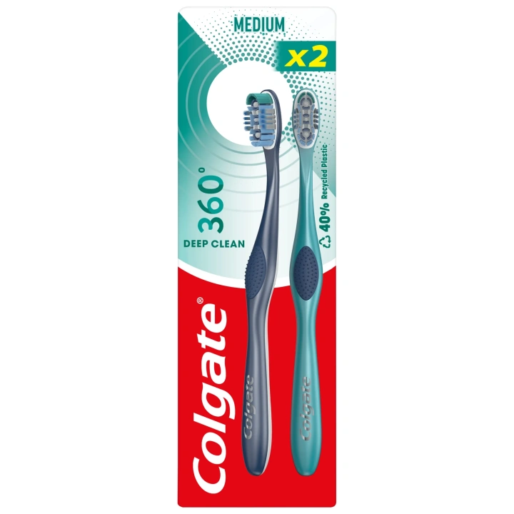 COLGATE 360 Deep Clean szczoteczka do zębów Medium 2szt
