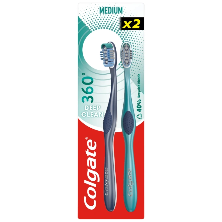 COLGATE 360 Deep Clean szczoteczka do zębów Medium 2szt