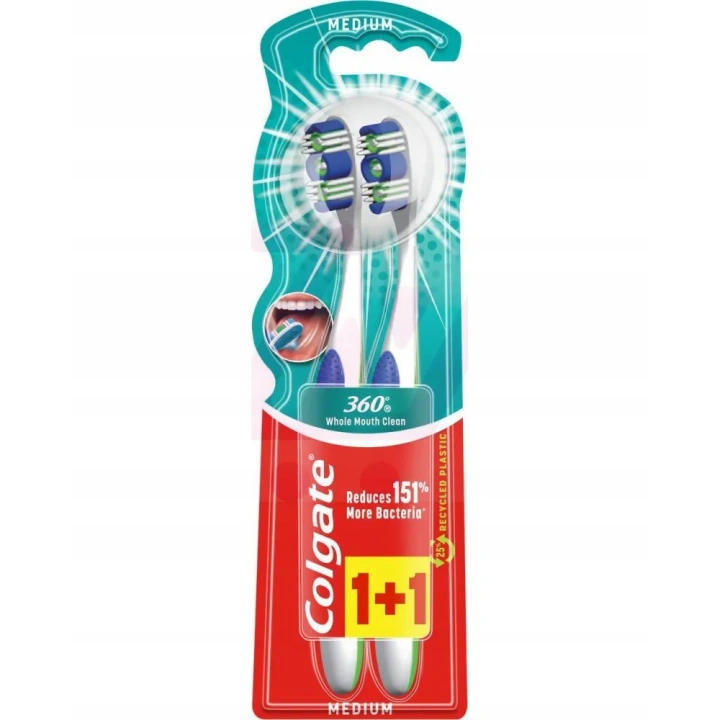 COLGATE 360 Deep Clean szczoteczka do zębów Medium 2szt