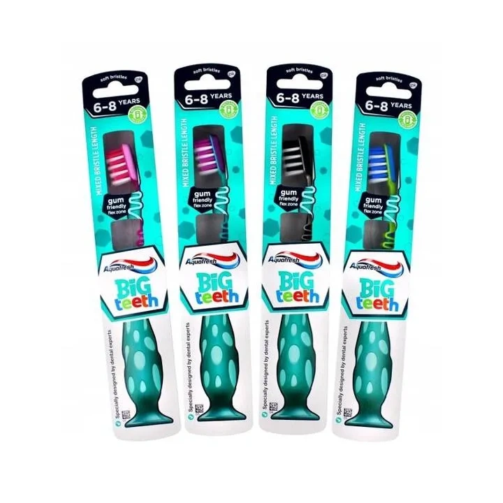 AQUAFRESH Big Teeth szczoteczka do zębów dla dzieci 6-8 lat Soft 