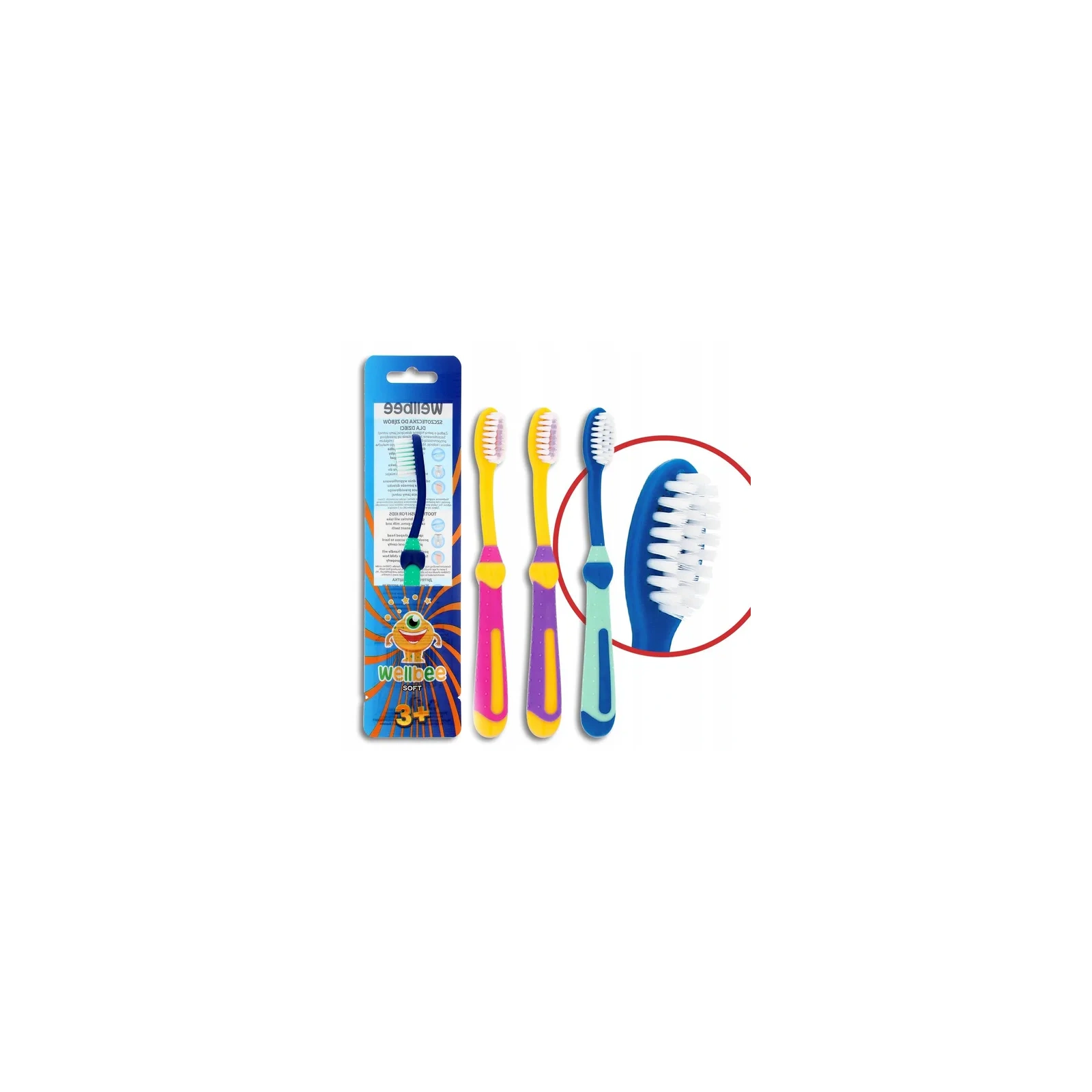 WELLBEE Kids 3+ szczoteczka do zębów Soft 1szt.