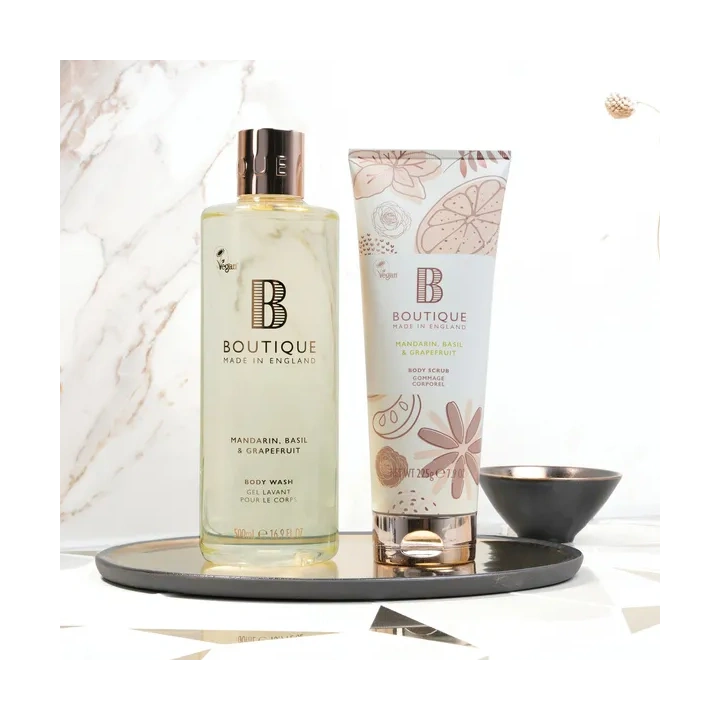 GRACE COLE Mandarin Basil & Grapefruit peeling do ciała 225g