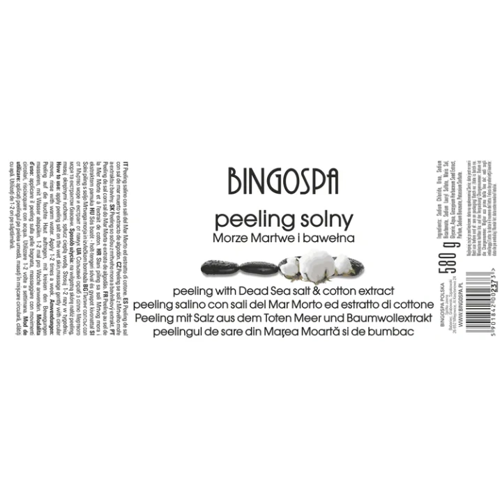 BINGOSPA peeling do ciała solny Morze Martwe i Bawełna 580g