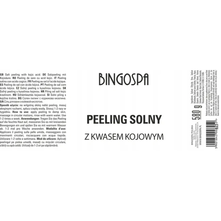 BINGOSPA peeling do ciała solny z Kwasem Kojowym 580g