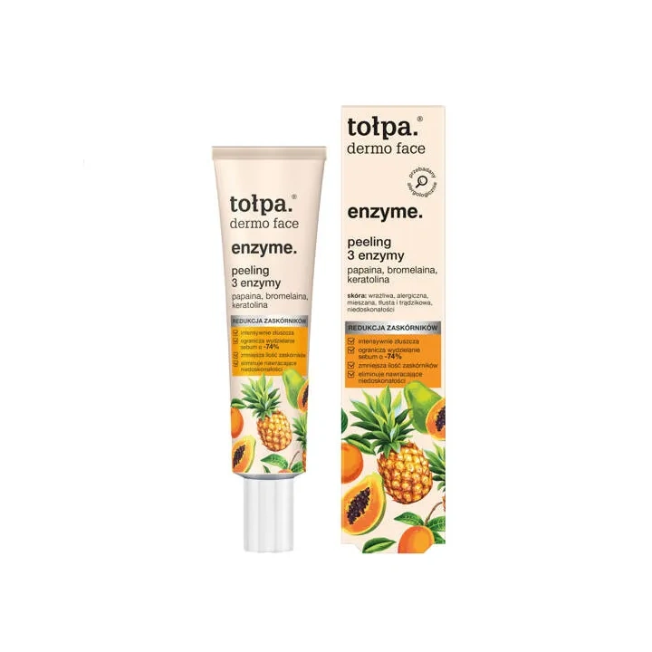 TOŁPA Dermo Face Enzyme peeling do twarzy 3 enzymy papaina,  bromelaina, keratolina 40ml