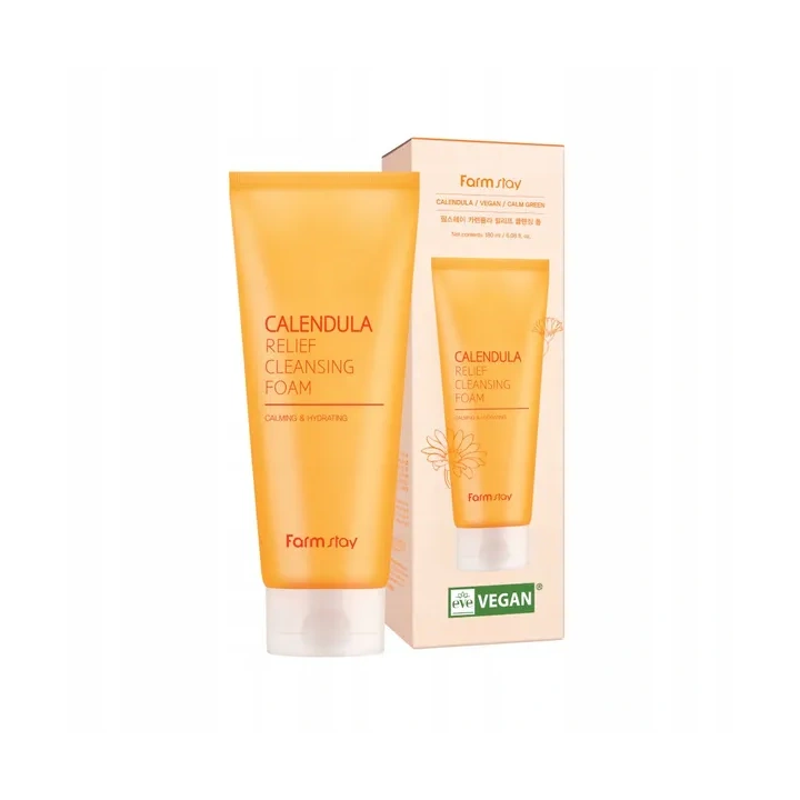FARMSTAY Calendula Relief pianka do mycia twarzy z nagietkiem 180ml