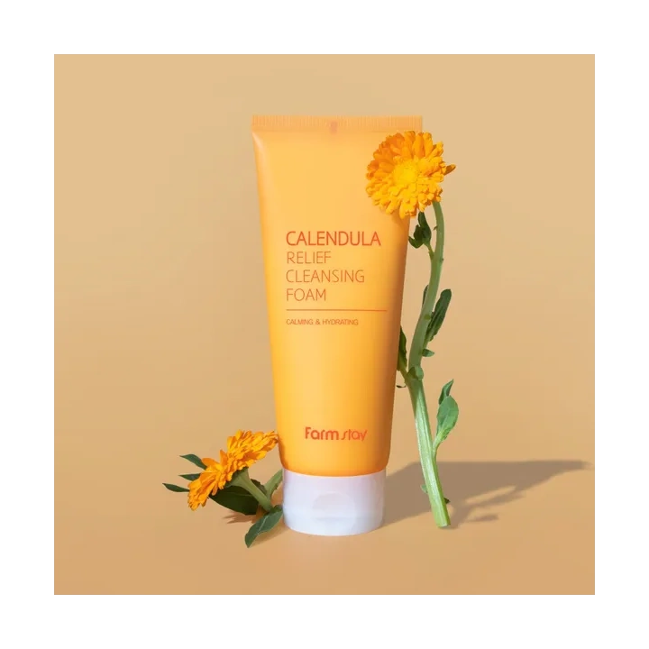 FARMSTAY Calendula Relief pianka do mycia twarzy z nagietkiem 180ml