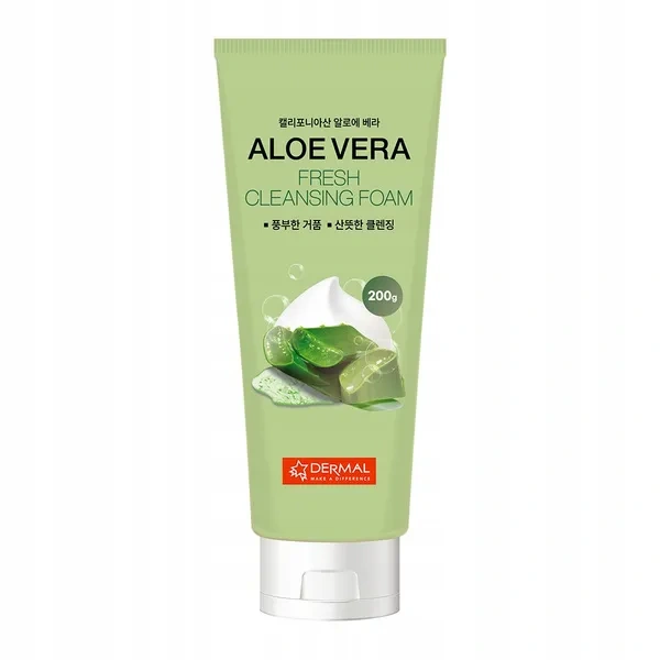 DERMAL Aloe Vera pianka myjąca do twarzy 200g 