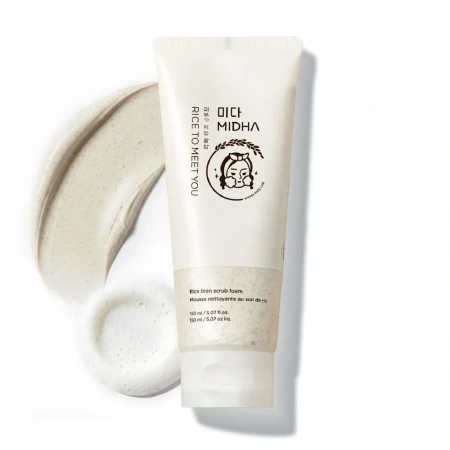 MIDHA Rice To Meet You pianka oczyszczająca do twarzy z Otrębami Ryżu 150ml