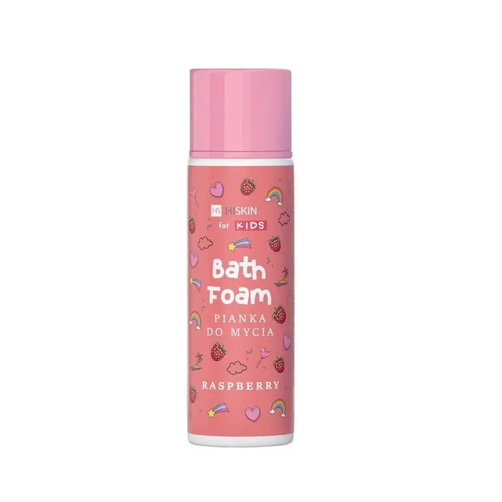 HISKIN Kids pianka do mycia rąk i ciała Bath Foam Raspberry Różowa 250ml
