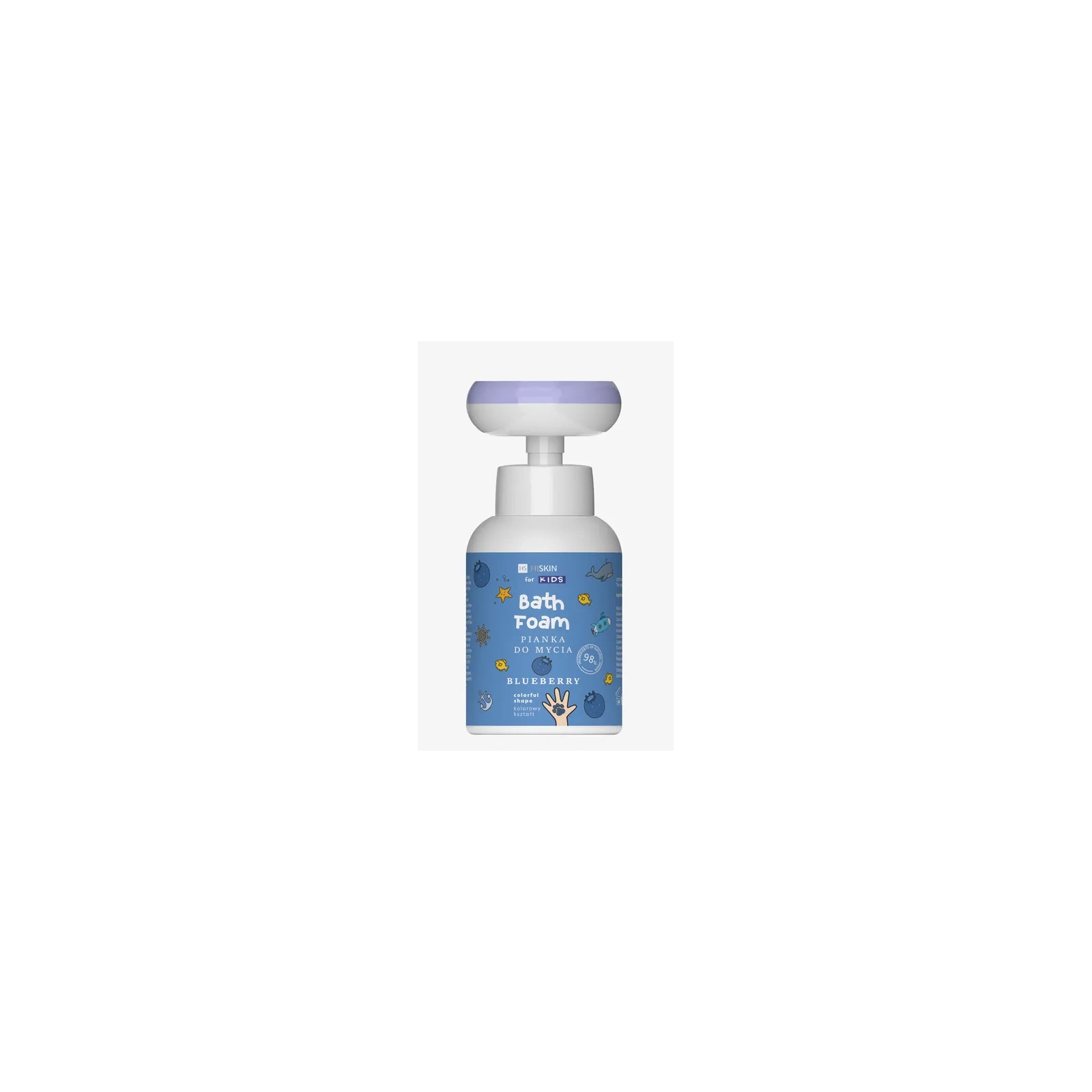HISKIN Kids pianka do mycia rąk i ciała Bath Foam Bluberry Łapka 300ml 