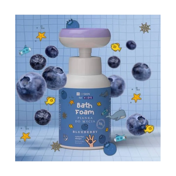 HISKIN Kids pianka do mycia rąk i ciała Bath Foam Bluberry Łapka 300ml 